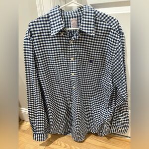 Brooks Brothers Navy and White Gingham Shirt